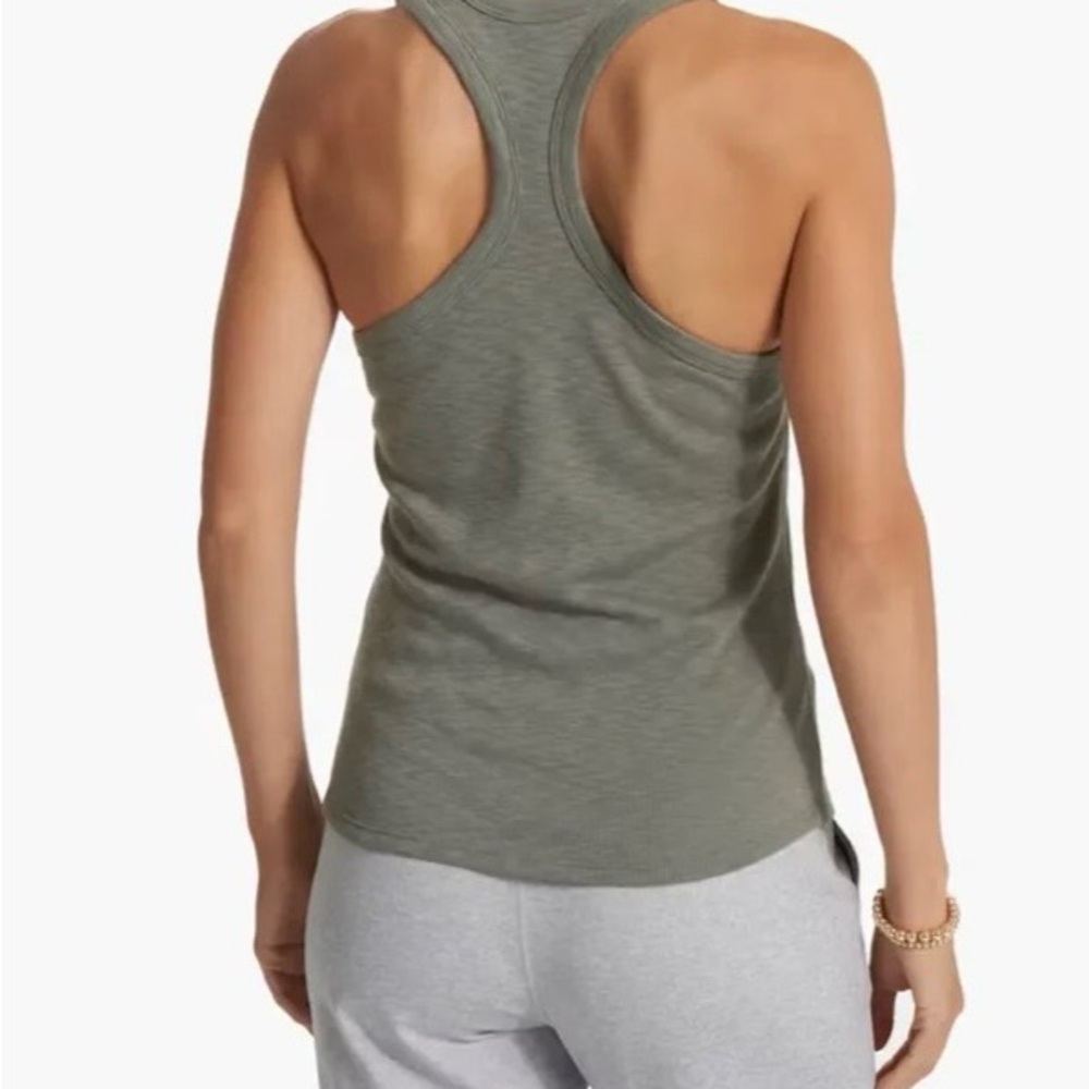 Vuori Olive Ribbed High-Neck Tank - Picture 3 of 8
